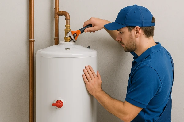 a male plumber installing a garbage disposal from Plumber Georgetown in Cedar Park, TX - Cedar Park TX a male plumber installing a garbage disposal from Plumber Georgetown in Cedar Park, TX - Cedar Park TX