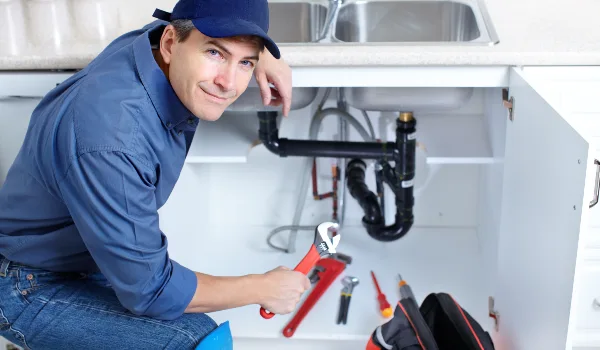 a plumbing technician with a tool belt from Plumber Georgetown in Georgetown, TX - Faucet Replacement a plumbing technician with a tool belt from Plumber Georgetown in Georgetown, TX - Faucet Replacement