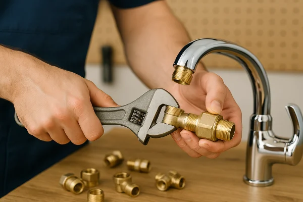 a male plumber installing a toilet from Plumber Georgetown in Georgetown, TX  